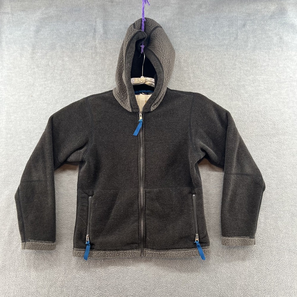 Vtg Patagonia Womens Size XS Black Hooded Full Zip Sherpa Fleece Jacket USA Made
